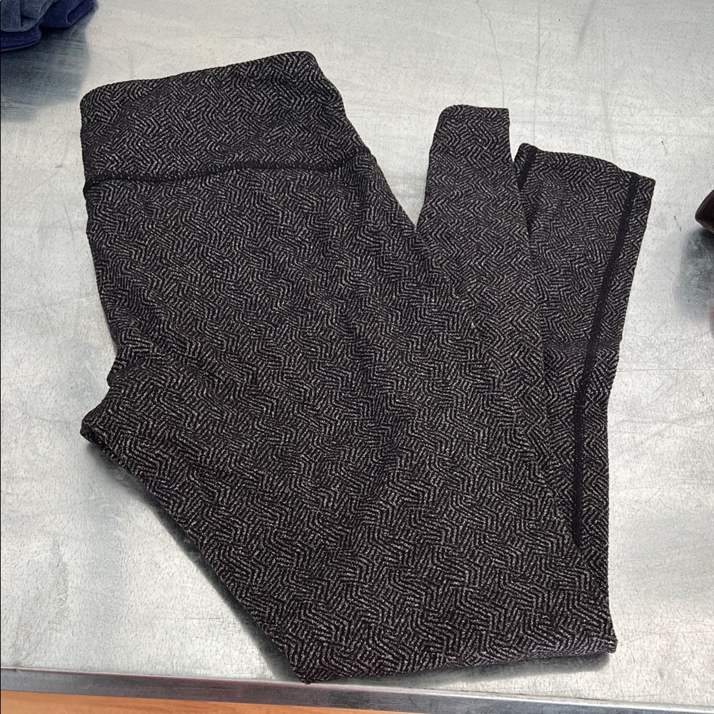 Athleta Black and Gray Textured Leggings
